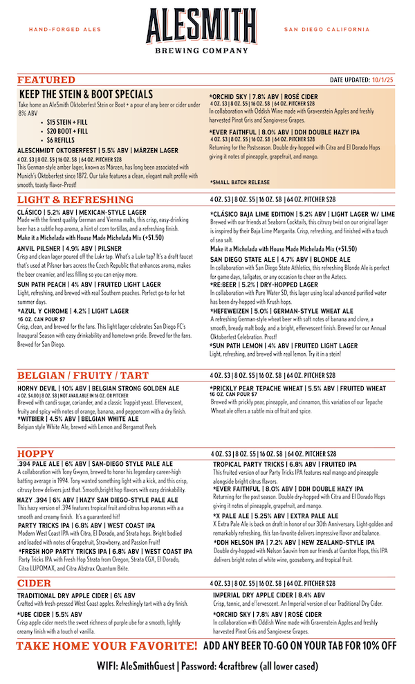 ALESMITH TASTING ROOM MENU-1-Tasting Room Menu - Front Page