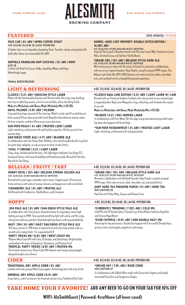 ALESMITH TASTING ROOM MENU-1-Tasting Room Menu - Front Page