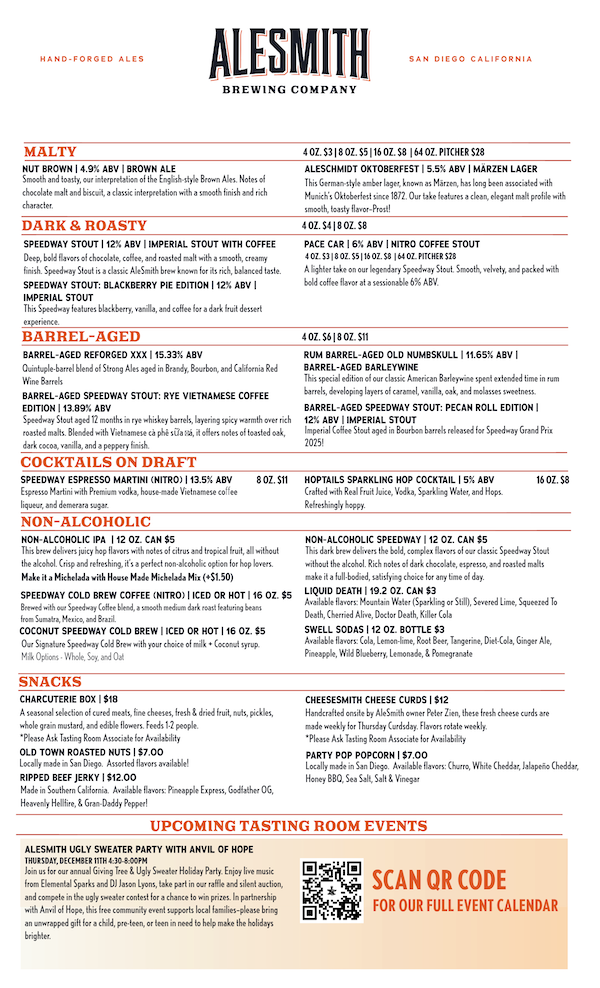 ALESMITH TASTING ROOM MENU-2-Tasting Room Menu - Back Page