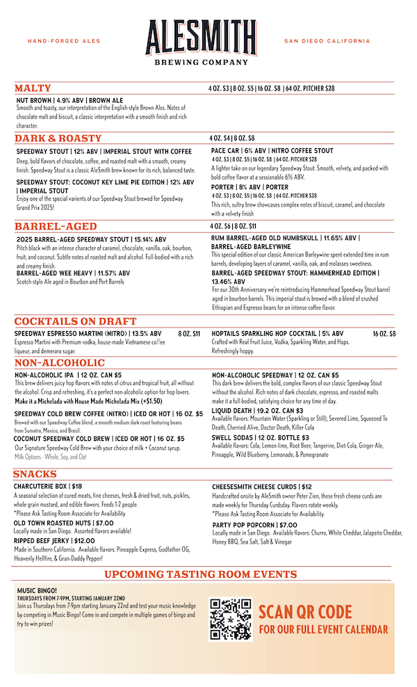 ALESMITH TASTING ROOM MENU-2-Tasting Room Menu - Back Page