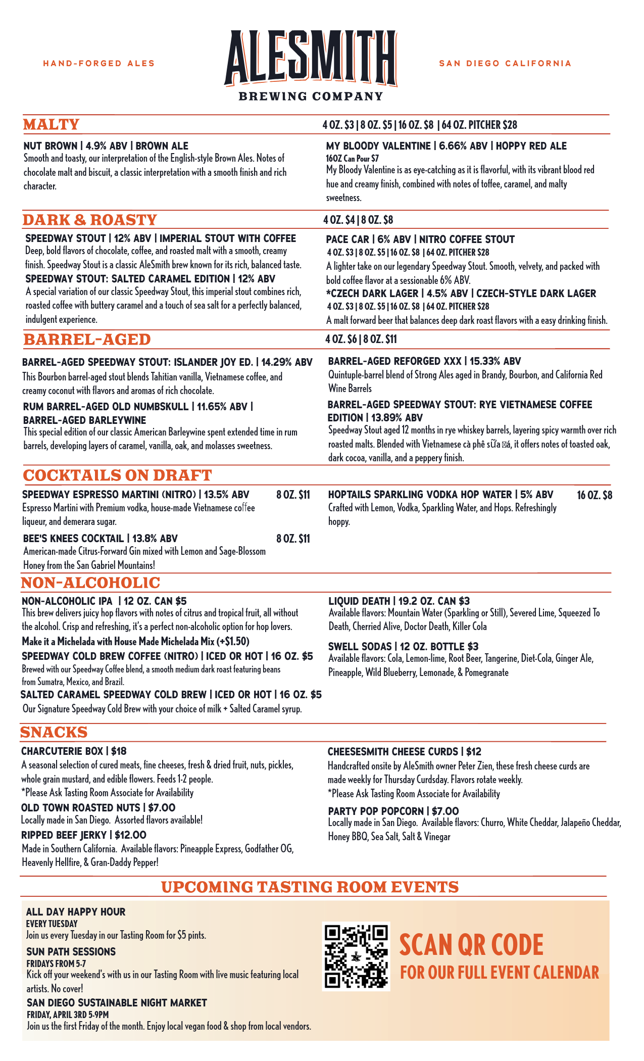 ALESMITH TASTING ROOM MENU-2-Tasting Room Menu - Back Page